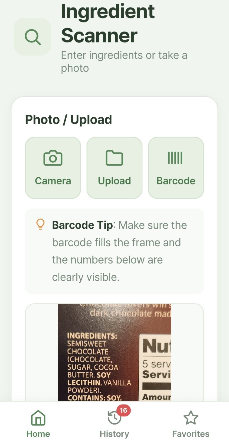 Scan screen