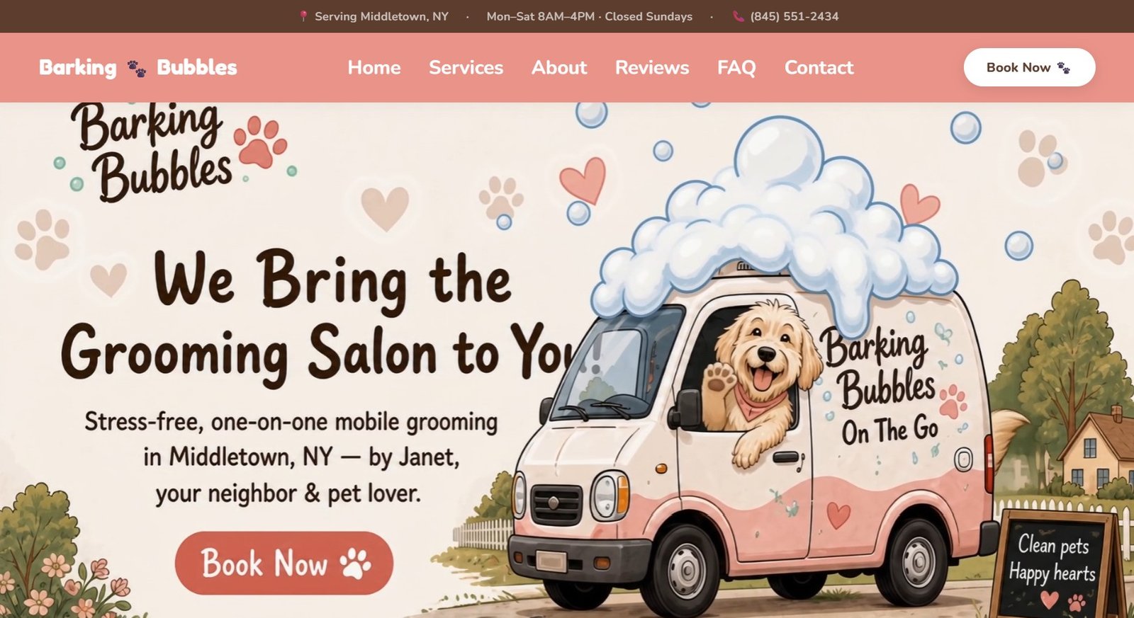 Barking Bubbles On The Go website