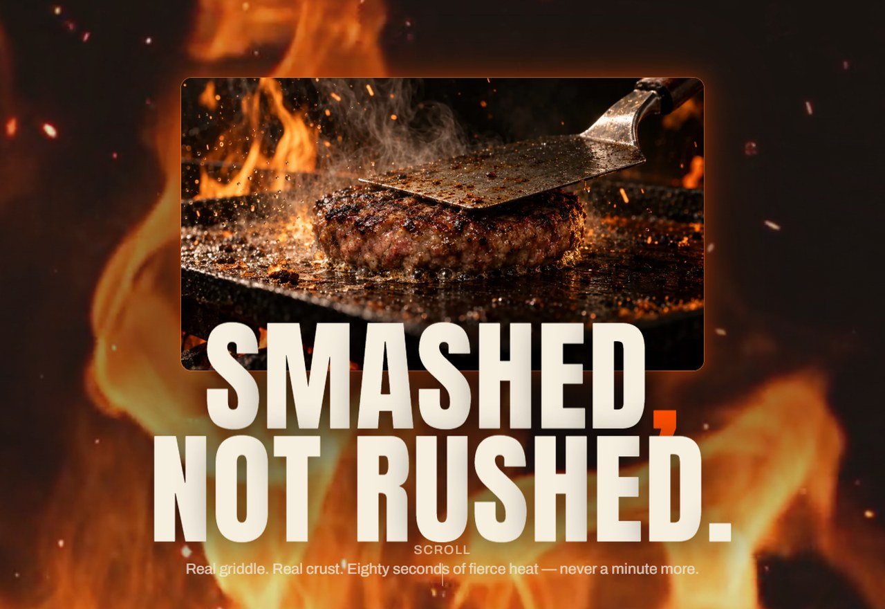 CRUSH smash burger website