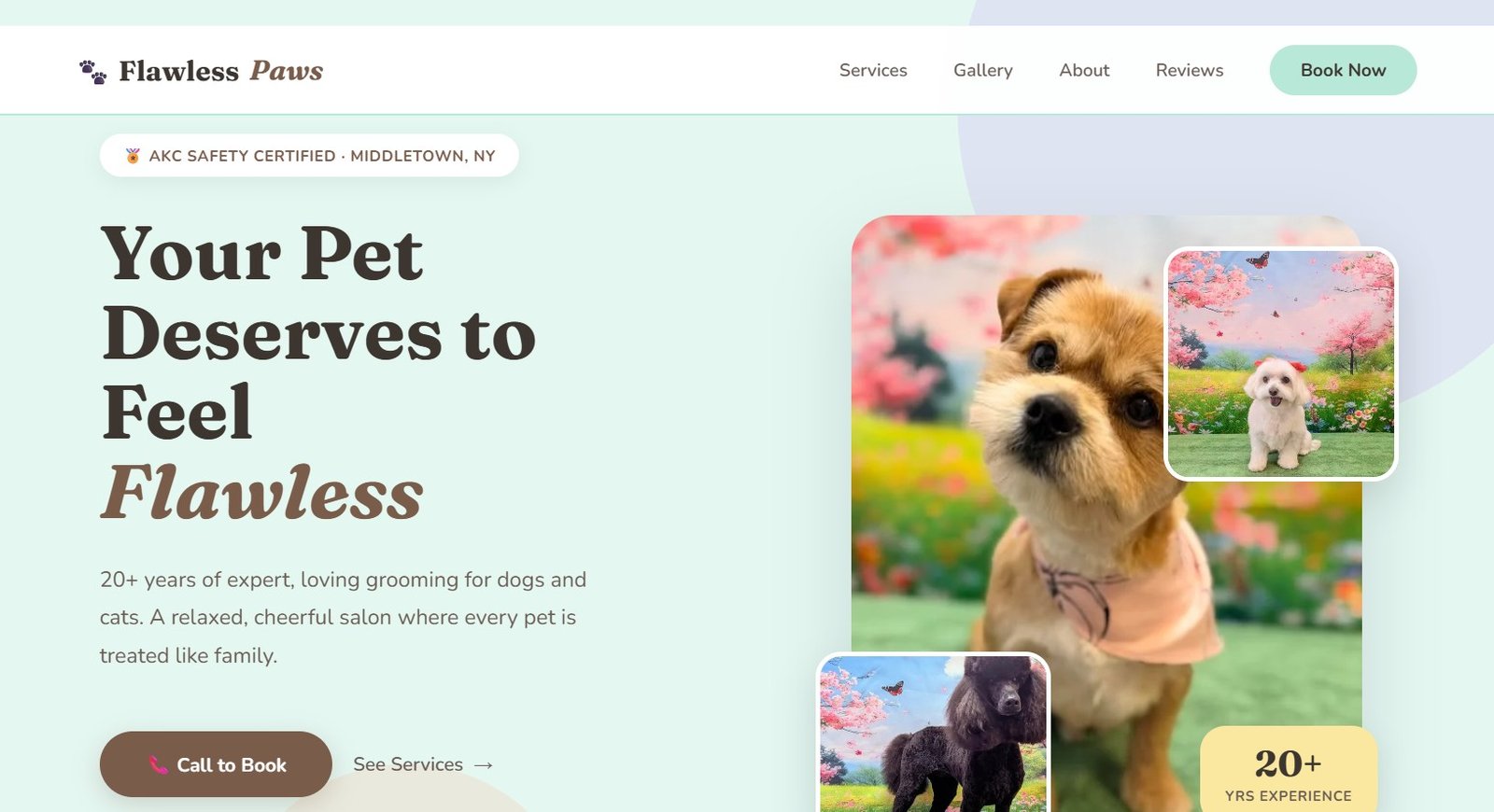 Flawless Paws Pet Grooming website