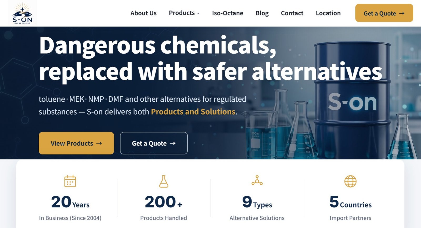 S-on Chemical website